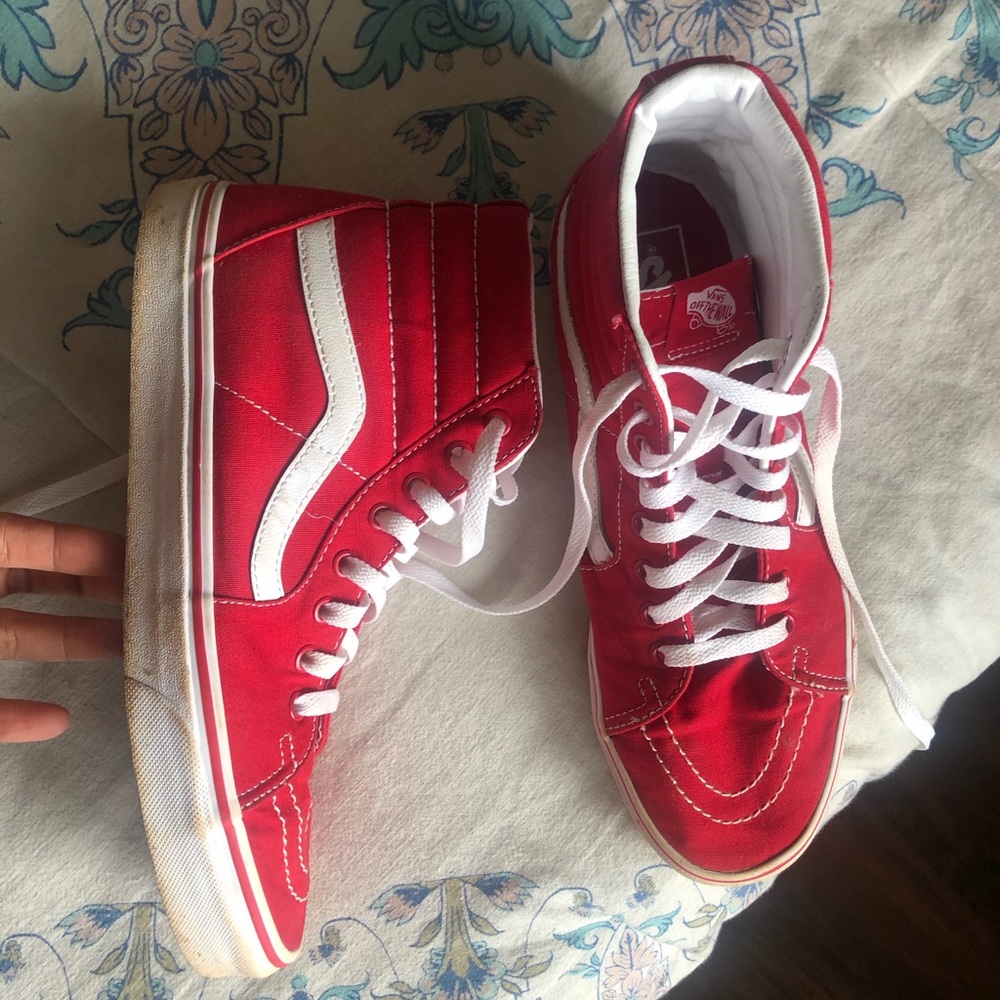 Old Skool Hi-Top Vans Red Sz 9.5